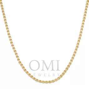 10K GOLD 3.32MM HOLLOW BOX BYZANTINE CHAIN