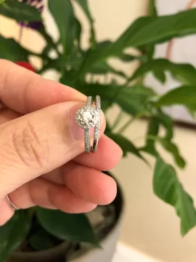 14K W Diamond Engagement Wedding Set