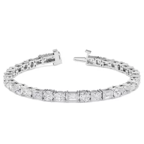 AUTRE - 14k White Gold 7.00ct Lab Grown Diamond Oval, Round and Emerald Cut Tennis Bracelet