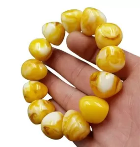 Big Amber Beaded Bracelet