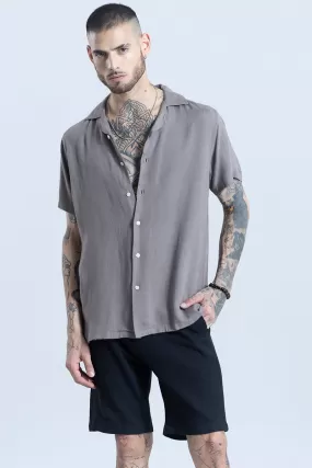 Blissfull Linen Blend Slate Grey Shirt