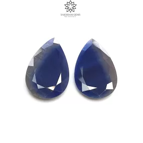 BLUE SAPPHIRE Gemstone Normal Cut : 50.00cts Natural Untreated Unheated Sapphire Pear Shape 30*19mm Pair