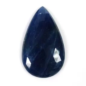 BLUE SAPPHIRE Gemstone Rose Cut : 37.50cts Natural Untreated Unheated Sapphire Pear Shape 36*21mm (With Video)