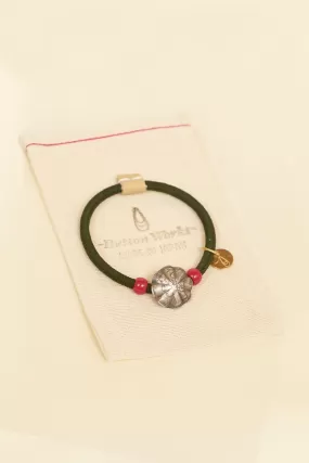 Button Works Mercury Dime Concho Bracelet Gum - Olive & Red