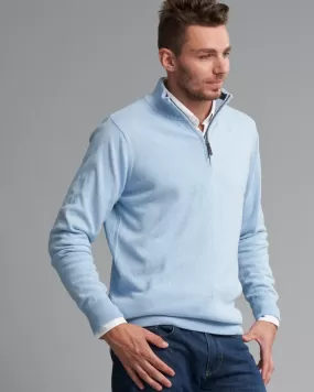 CASHMERE COTTON QTR ZIP KNIT