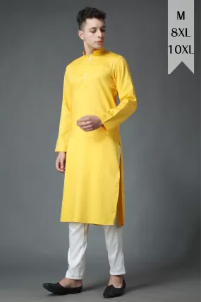 Daffodil Yellow Cotton Kurta Pajama