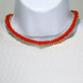 Dalmira, Red, White, Blue Beaded, Necklace