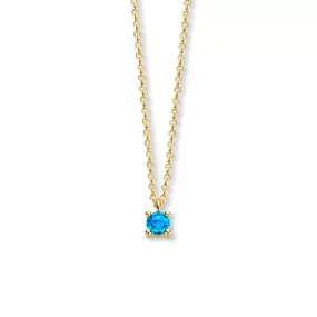 December Birthstone Necklace 14K Yellow Gold