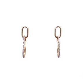 Diamond Elongated Link Earrings