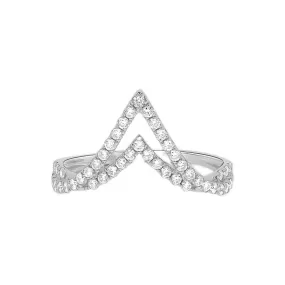 Double V Diamond Ring