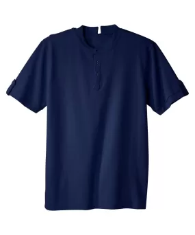 Men's Henley Shirt with Back Overlap