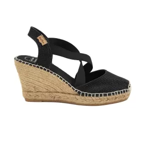 Metallic Cotton Blend High heel Wedge Espadrille for Women - Silvia-S