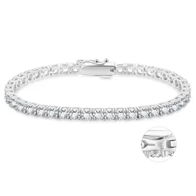 【NEW】4mm 925 Sterling Silver CZ Diamond Tennis Bracelet KRKC