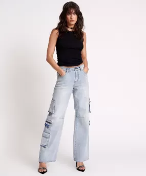 One Teaspoon - Dream Cargo Jackson Wide Leg Jeans - Dream