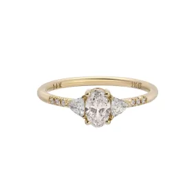 Oval Diamond Trillion Equilibrium Ring