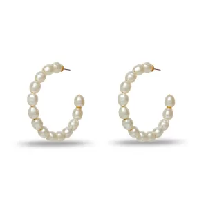 PEARL STARDUST PEARL HOOP EARRINGS