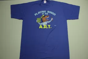 Playing Bingo Is An Art Donkey Ass Vintage Jerzees Russell Graphic Technics Spokane T-Shirt