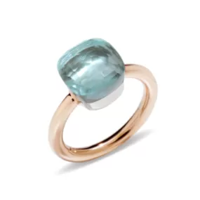 Pomellato - Nudo Classic - Stackable Ring with Blue Topaz, 18k Rose and White Gold