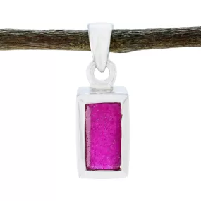 Riyo Foxy Gems Baguette Faceted Red Indian Ruby Silver Pendant Gift For Wife