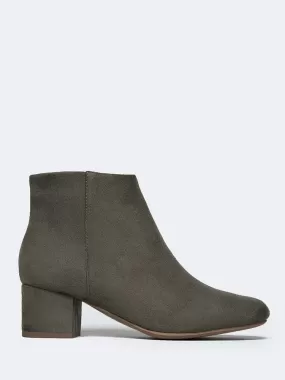 Round Toe Zip Ankle Boots