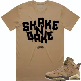 SHAKE N BAKE : Brown Kelp Sneaker Tees Shirt (black ink)