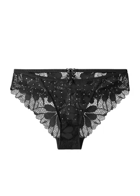 SHARON Plus Sexy Black Lace Brief Panties