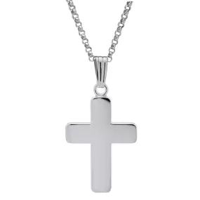 Sterling Silver Classic Cross Necklace 18