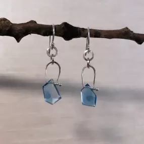 Stirrup geo blue topaz earrings