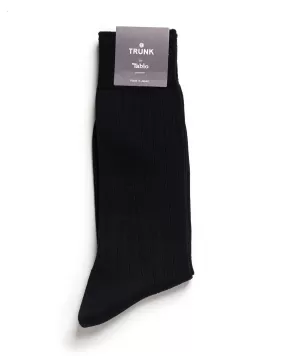 Tabio Cotton Ribbed Socks: Dark Navy