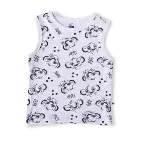 Tank Top Cotton T-shirt | Sleeveless  TShirt | Grey Tiger