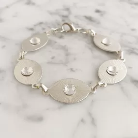 TAYA silver and crystal link bracelet