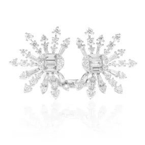 Verglas Chandelier Diamond Double Ring in 18K White Gold  - MasterPiece Collection