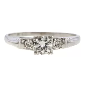 Vintage Engagement Ring, RBC 0.35ct.